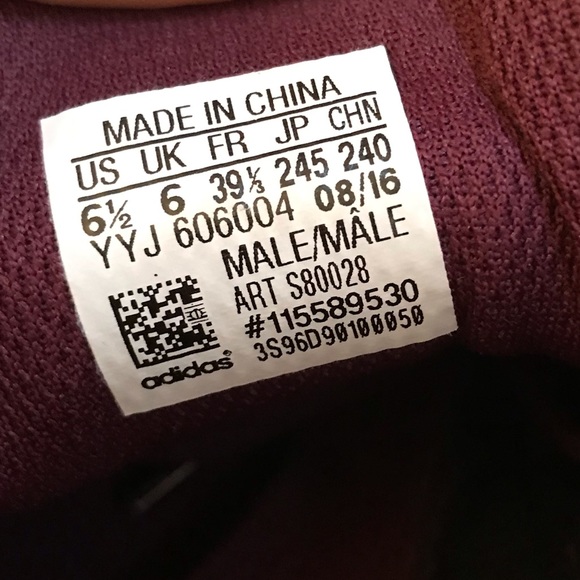 ADIDAS Stan Smith Burgundy Suede - Size 6.5 - Picture 4 of 6